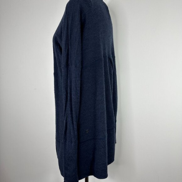 Lululemon Merino Wool Sit In Lotus Split Back Navy Blue Cardigan Sweater Size 4 - Picture 7 of 14